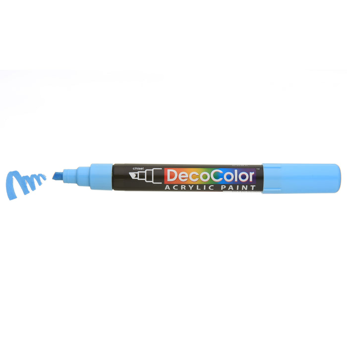 DECOCOLOR ACRYLIC aquamarine with cap off showing color squiggle at the tip.