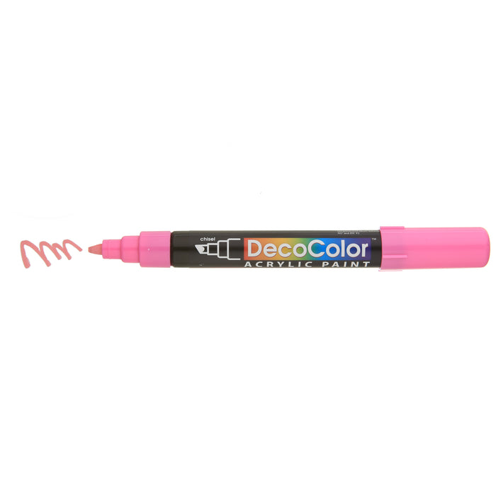DECOCOLOR ACRYLIC pink with cap off showing color squiggle at the tip.