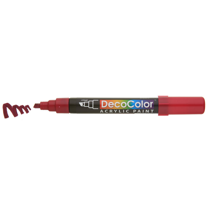 DECOCOLOR ACRYLIC aubergine with cap off showing color squiggle at the tip.