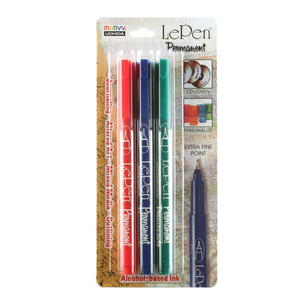 LE PEN PERMANENT EXTRA FINE 3 PIECE SET