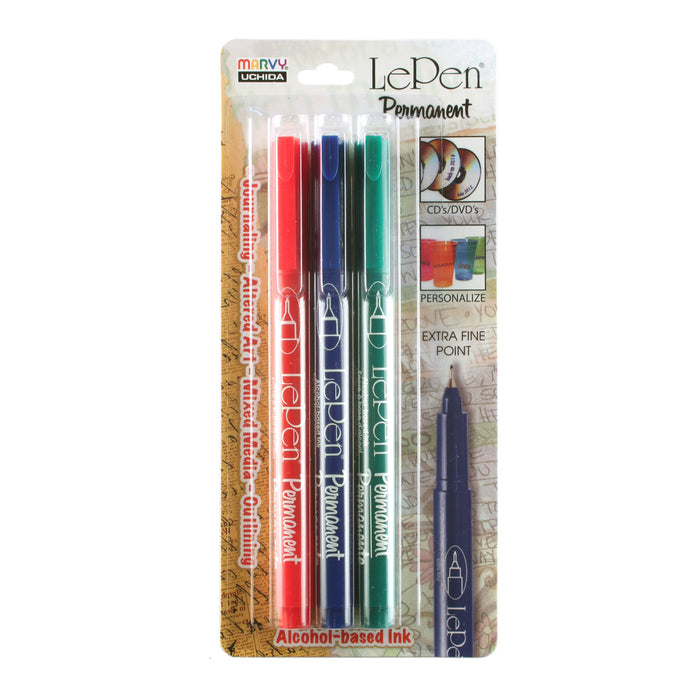 LE PEN PERMANENT EXTRA FINE 3 PIECE SET