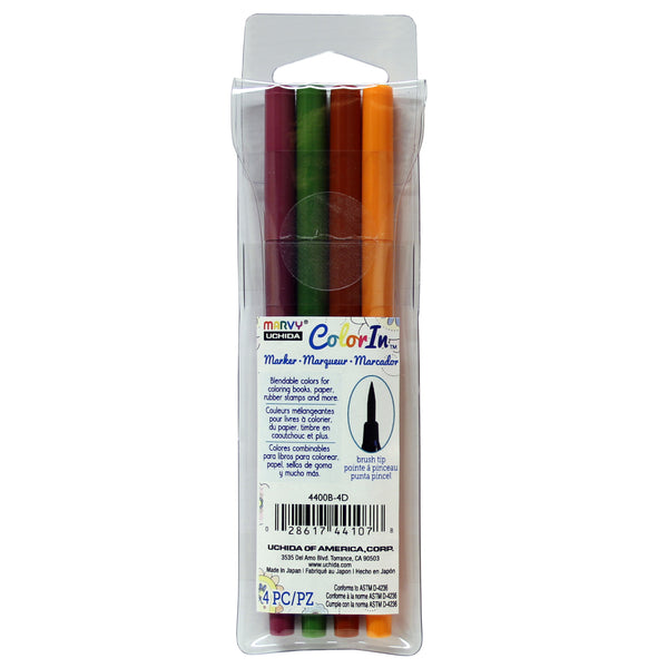 COLOR IN BRUSH MARKER - NATURAL 4 PC SET