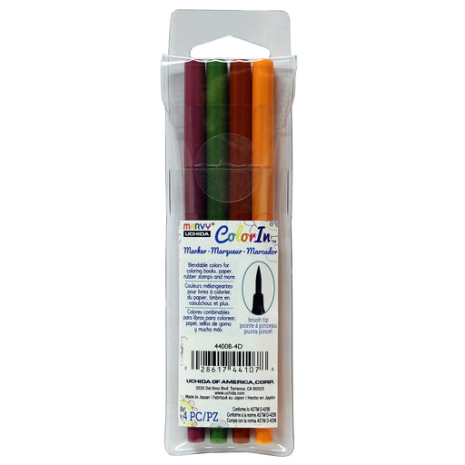 COLOR IN BRUSH MARKER - 4 PC SETS - Marvy Uchida