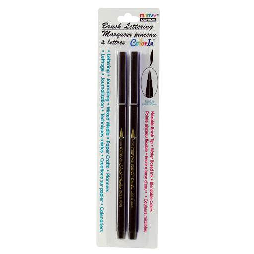BRUSH LETTERING MARKERS 2 PIECE SET - Marvy Uchida