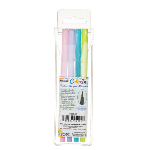 COLOR IN BRUSH MARKER - 4 PC SETS - Marvy Uchida