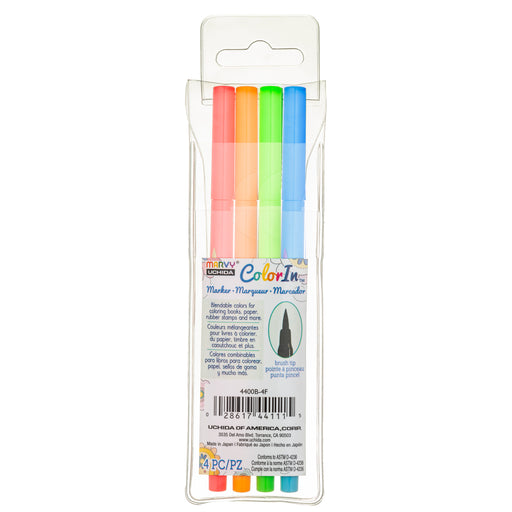 COLOR IN BRUSH MARKER - 4 PC SETS - Marvy Uchida
