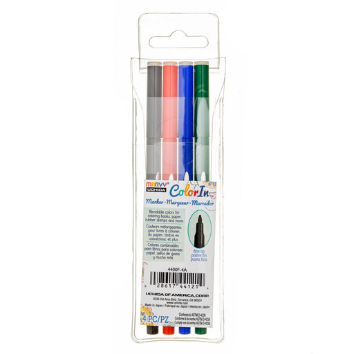 COLOR IN FINE MARKER - 4 PC SETS - Marvy Uchida