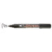 Bistro chalk fluorescent black broad tip with cap off showing ink color on a white background.