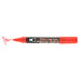 Bistro chalk broad tip red with cap off showing ink color on a white background.