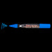Bistro chalk broad tip blue with cap off showing ink color on a black background.