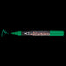 Bistro chalk broad tip green with cap off showing ink color on a black background.