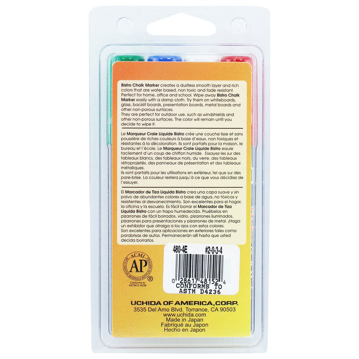 BISTRO CHALK MARKER BROAD TIP SET 4ED