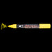 Bistro chalk broad tip yellow with cap off showing ink color on a black background.