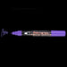 Bistro chalk broad tip violet with cap off showing ink color on a black background.