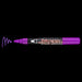Bistro chalk fluorescent violet broad tip with cap off showing ink color on a black background.