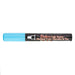 Bistro chalk fluorescent blue broad tip with cap on.