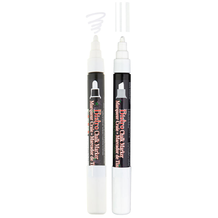 BISTRO CHALK MARKER 2 piece combo set with white chisel and broad tips