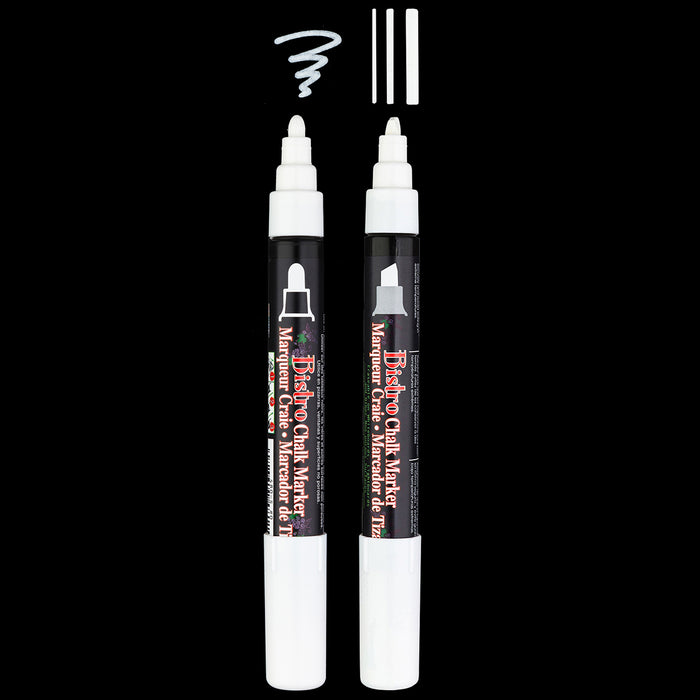 BISTRO CHALK MARKER 2 piece combo set with white chisel and broad tips