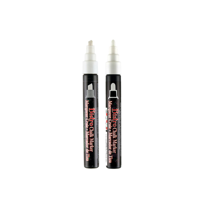 BISTRO CHALK MARKER 2 piece combo set with white chisel and broad tips