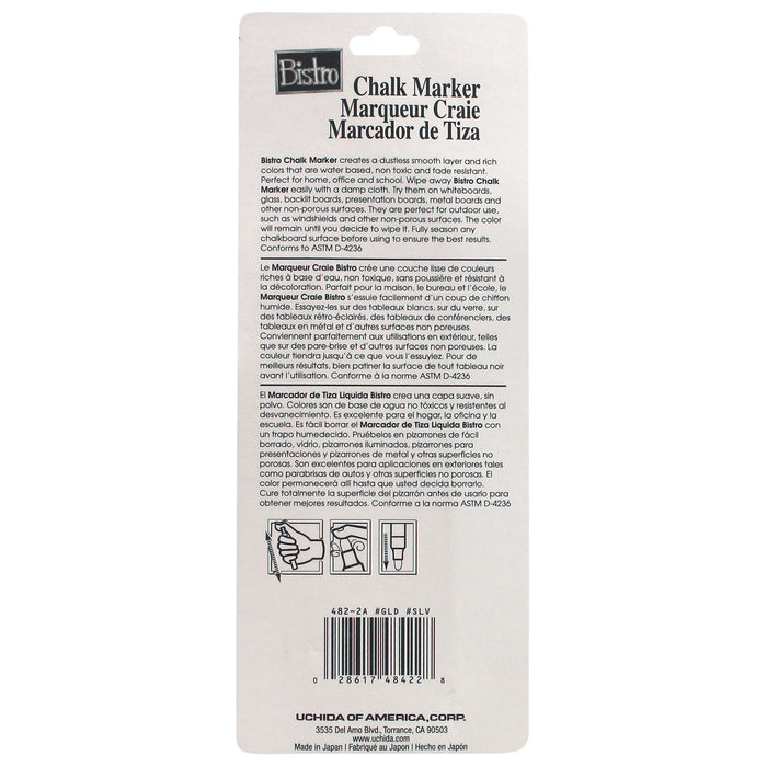 BISTRO CHALK MARKER FINE POINT METALLIC 2 PC SET