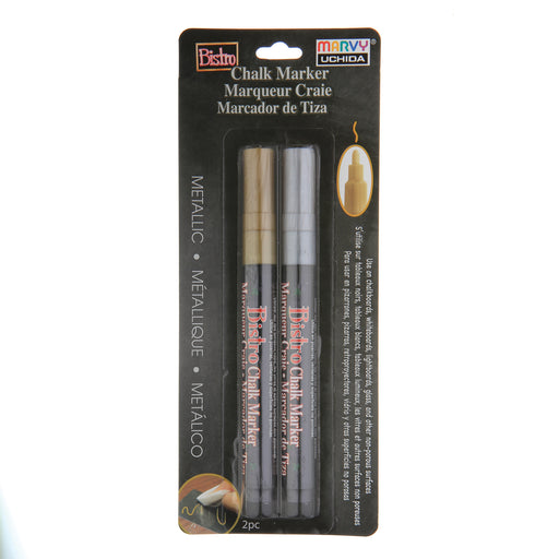 BISTRO CHALK MARKER FINE POINT METALLIC 2 PC SET - Marvy Uchida