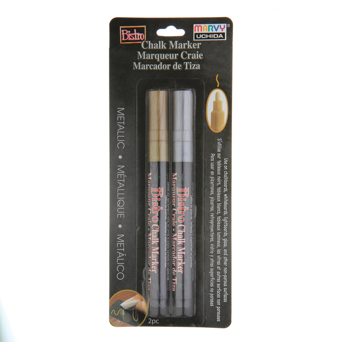 BISTRO CHALK MARKER FINE POINT METALLIC 2 PC SET - Marvy Uchida