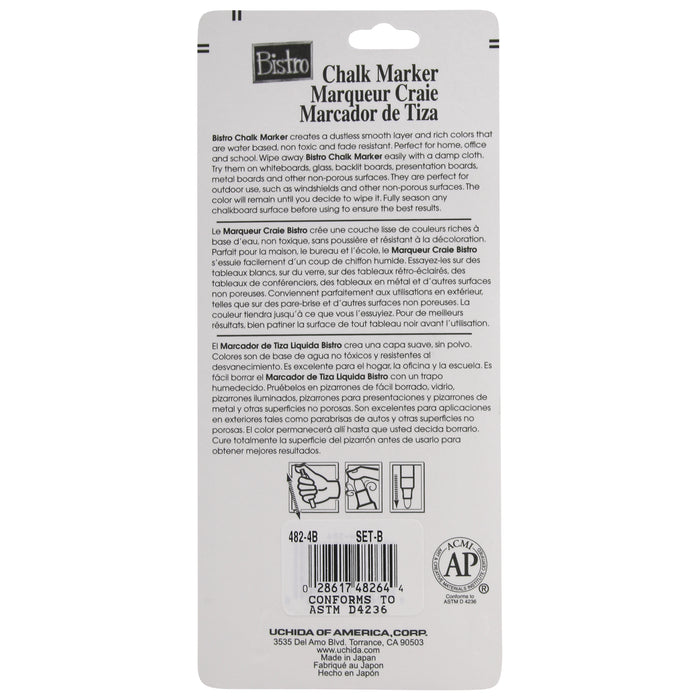 BISTRO CHALK MARKER FINE POINT SET 4B