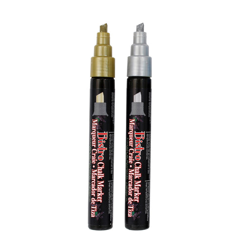 BISTRO CHALK MARKER CHISEL TIP 2 PC METALLIC SET - Marvy Uchida