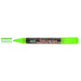 Bistro chalk fluorescent green chisel tip marker with cap off showing ink color on a white background. 