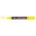 Bistro chalk fluorescent yellow chisel tip marker with cap off showing ink color on a white background. 