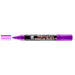 Bistro chalk fluorescent violet chisel tip marker with cap off showing ink color on a white background. 