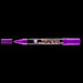 Bistro chalk fluorescent violet chisel tip marker with cap off showing ink color on a black background. 