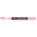 Bistro chalk fluorescent pink chisel tip marker with cap off showing ink color on a white background. 