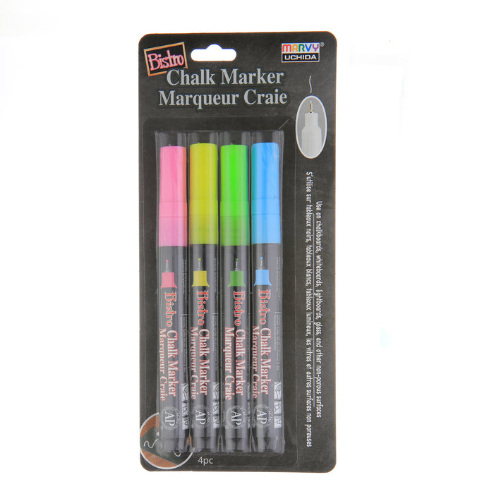 BISTRO CHALK MARKER EXTRA FINE POINT SET 4A - Marvy Uchida