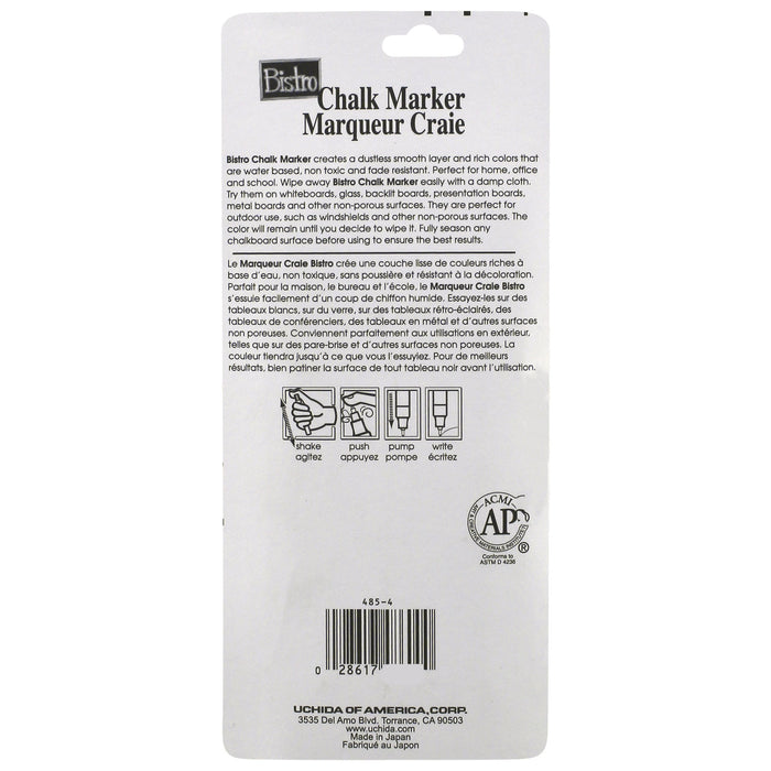 BISTRO CHALK MARKER EXTRA FINE POINT SET 4A