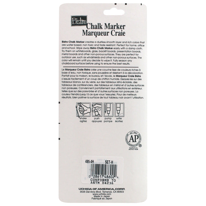 BISTRO CHALK MARKER EXTRA FINE POINT SET 4H