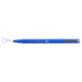 Le pen pigment marker blue with cap off showing color squiggle at tip 