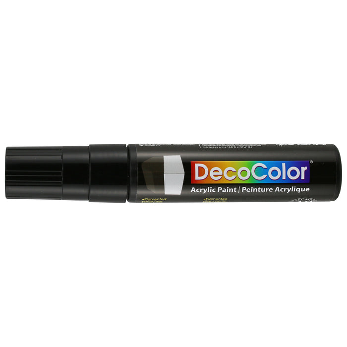Decocolor acrylic wedge tip marker black with cap on