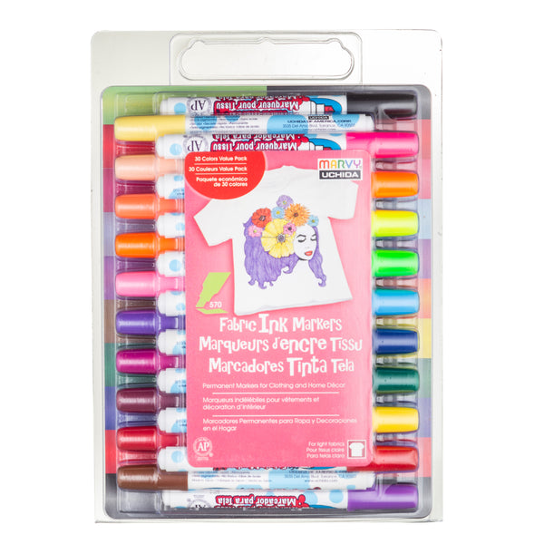 FABRIC MARKER CHISEL TIP 30 PIECE SET