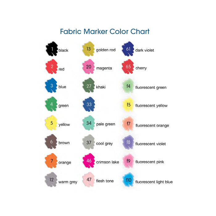 FABRIC MARKER FINE color chart