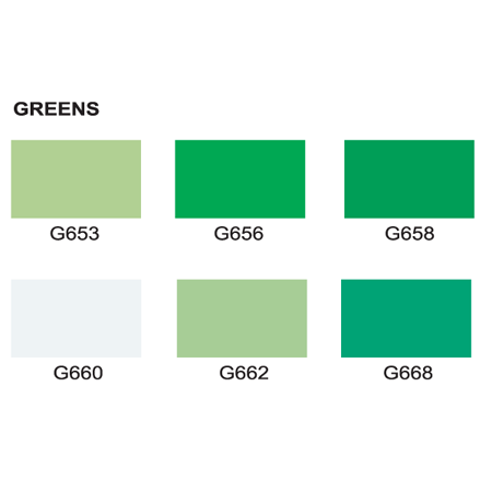 Le plume permanent green set color chart