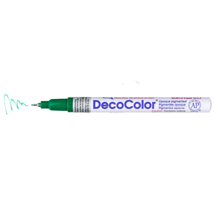 DECOCOLOR® PAINT MARKER EXTRA FINE green with color squiggle at the tip