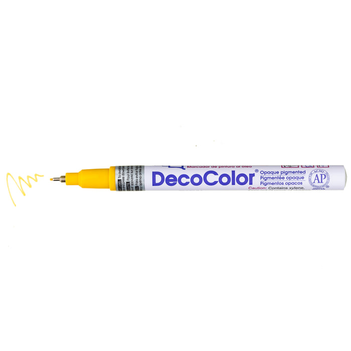 DECOCOLOR® PAINT MARKER EXTRA FINE yellow with color squiggle at the tip