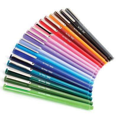 Le pen marker line up of 18 colors
